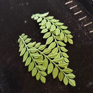 Vibrant Green Leaf Earrings